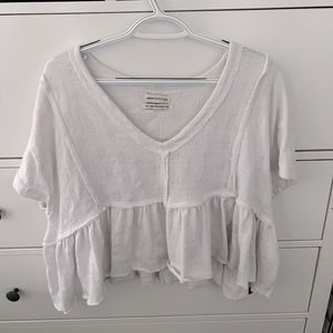 Urban Outfitters White flowy cropped top